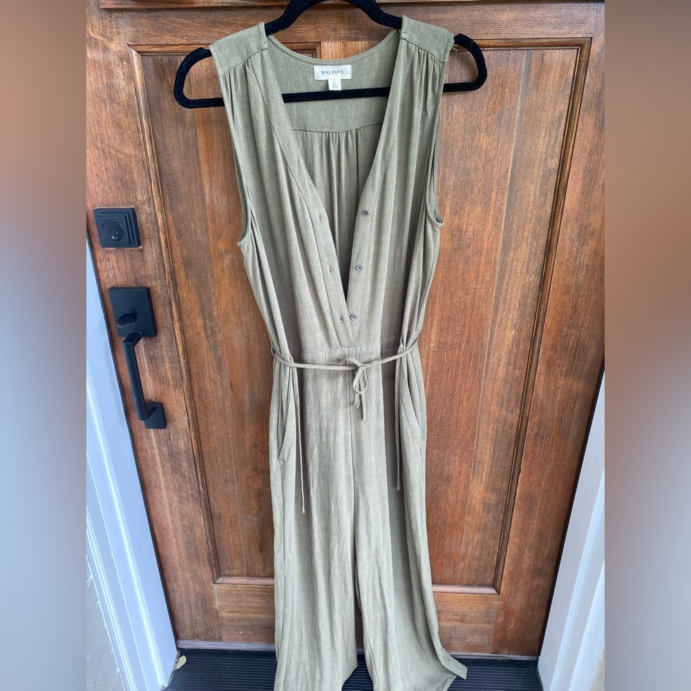 Rag Poets Women's Olive Green Romper Jumper Size Large